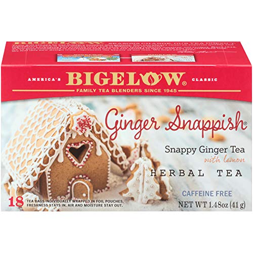 Bigelow Ginger Snappish Herbal Tea Caffeine Free 18 Count (Pack of 6) 108 Total Tea Bags